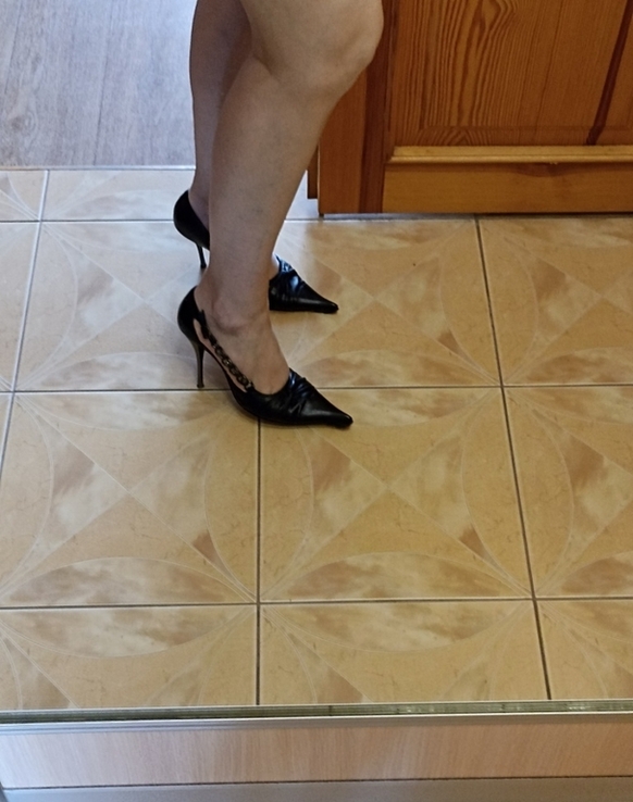 Красивые женские туфли черные нат кожа на шпильке 37, photo number 10