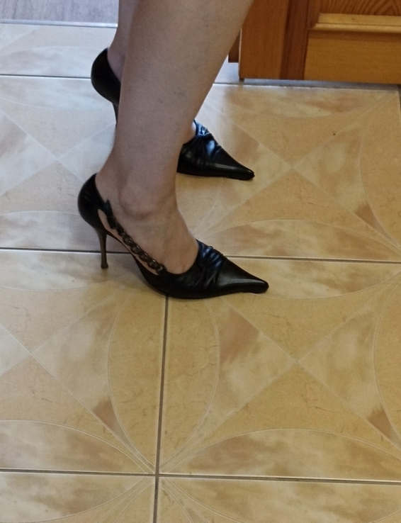 Красивые женские туфли черные нат кожа на шпильке 37, photo number 11