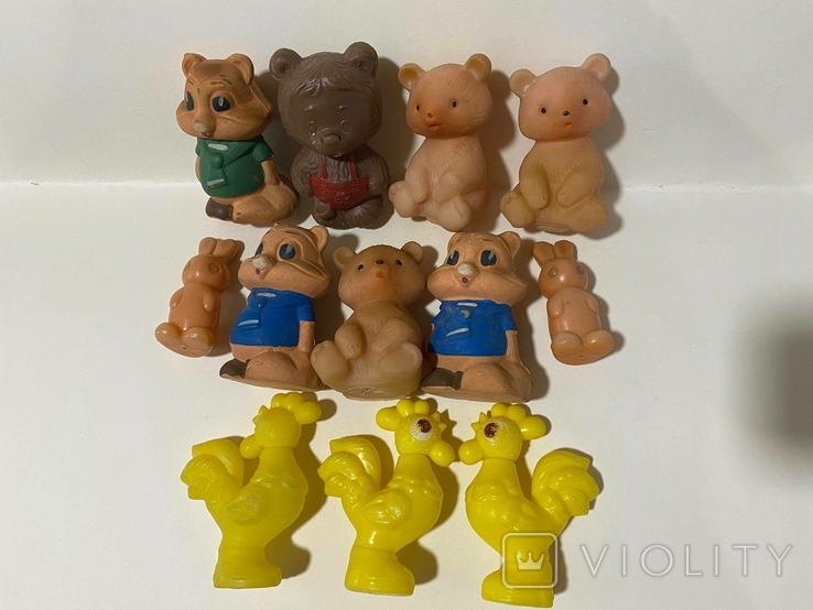 Игрушки СССР, резиновые и пластик (пластмасс) 12 штук, фото №2