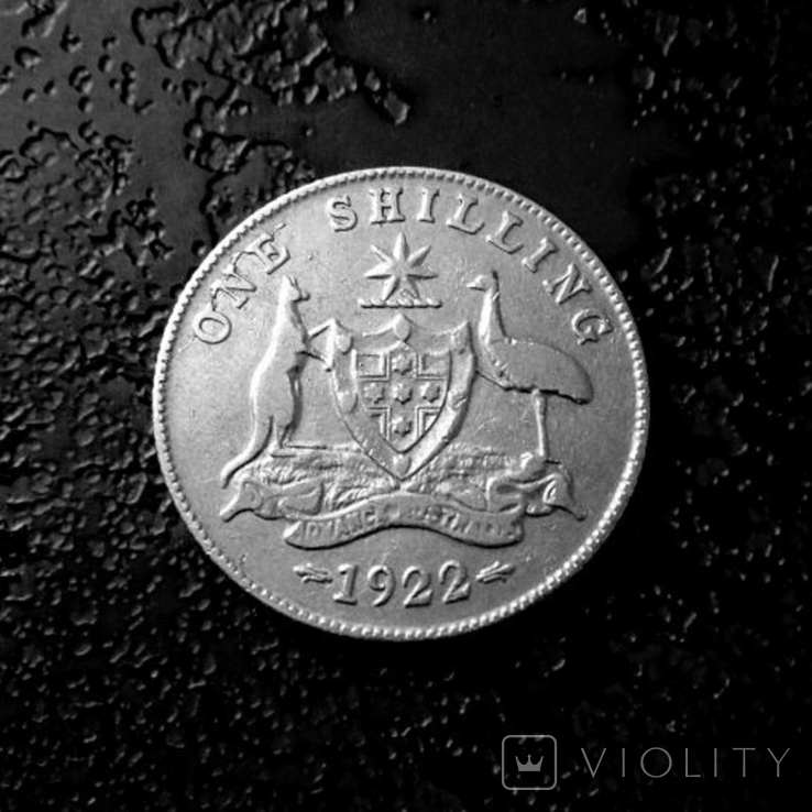 1 шиллинг Австралия 1922 состояние серебро, фото №3