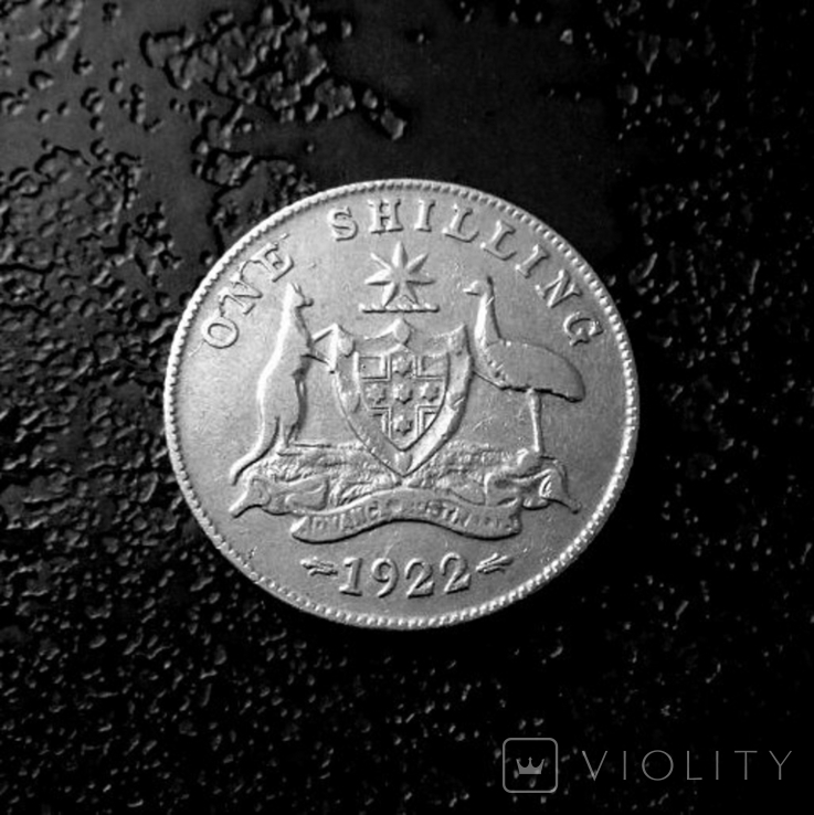 1 шиллинг Австралия 1922 состояние серебро, фото №5