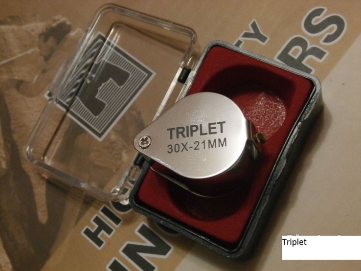 Складна ювелірна лупа TRIPLET SILVER 30x-21mm,Збільшення 30крат,діаметер лупи 21мм, фото №5