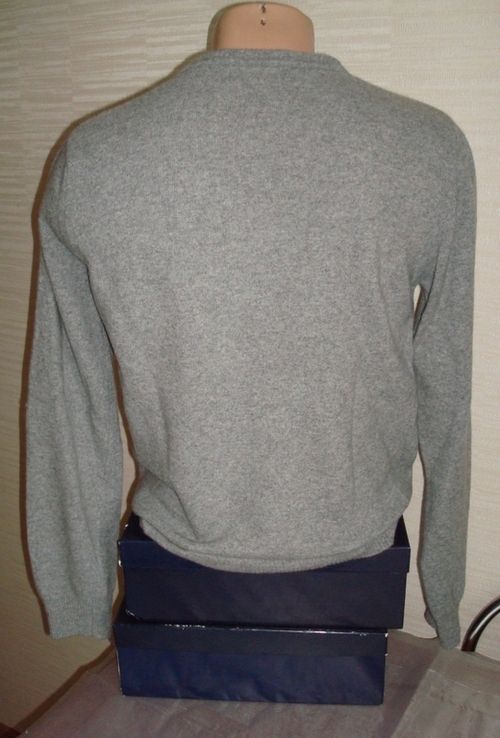 We 80 % lambswool шерстяной теплый мужской свитер серый м, фото №5