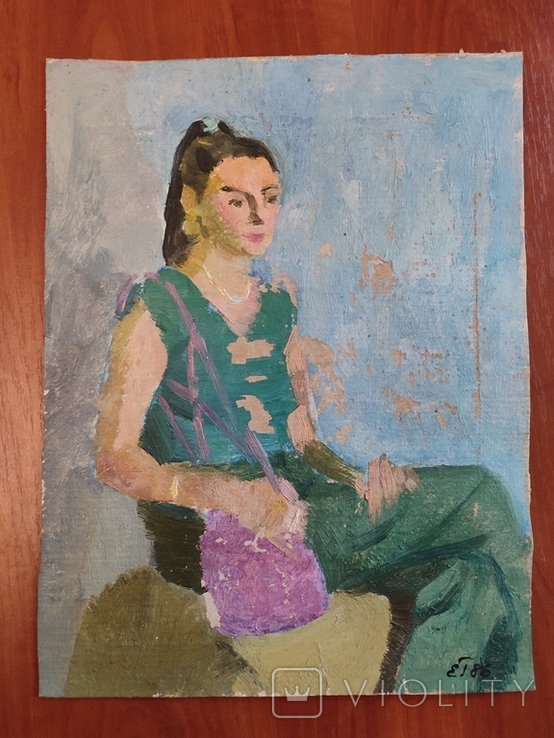 Эскиз к портрету девушки в зеленом-1986 год.., фото №2