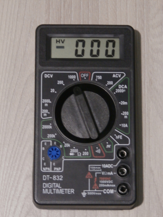 Мультиметр цифровий DT832 універсальний тестер з звуковою сигналізацією, фото №6