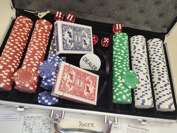 Набір для покеру в кейсі з інструкціями , новий., фото №2