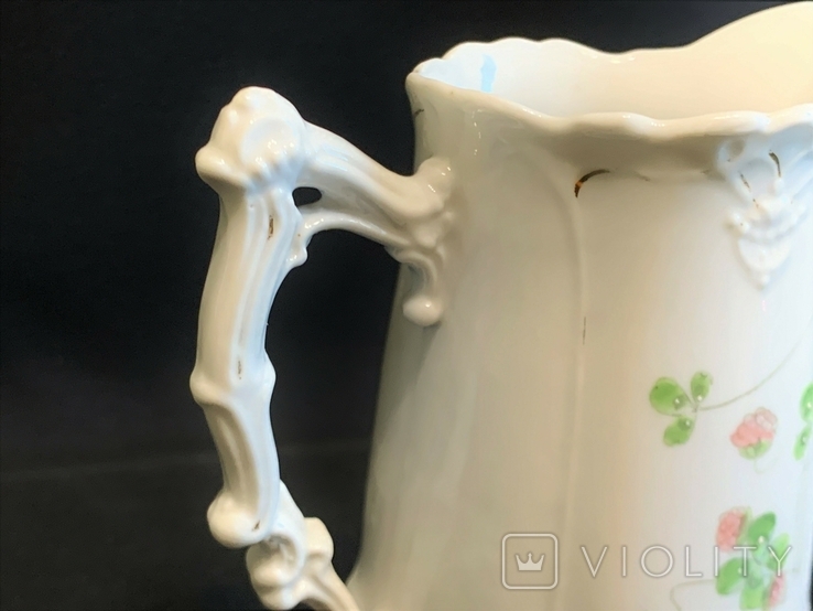 Westmoreland Milk Glass Creamer. Pitcher with Embossed Leaves and