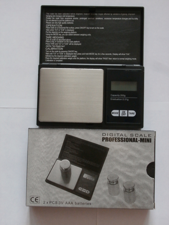 Ваги ювелірні Digital Scale Professional-Mini Портативні електронні ваги від 0.01 до 200гр, numer zdjęcia 2