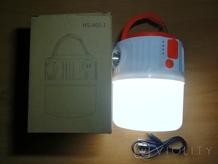 Аккумуляторная лампа с крючком, ліхтар, сонячна батарея, фонарь кемпинг, зарядка от USB, фото №3