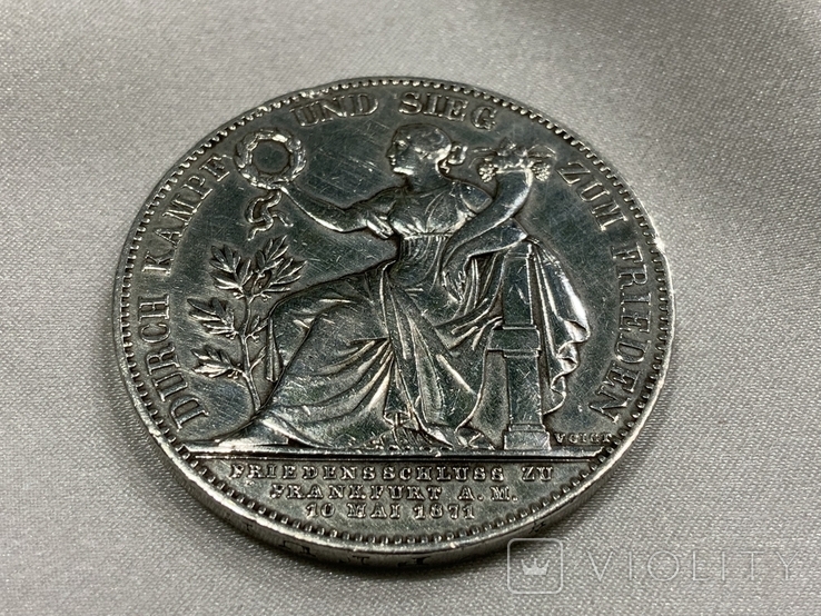 Переможний талер 1871 рік Баварія Людвиг ІІ, фото №9