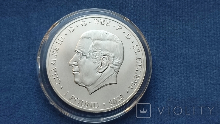1 фунт 2023 Великобритания серебро 999, Торговый Доллар, фото №4