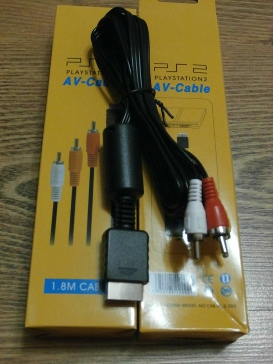 AV кабель для подключения к телевизору приставки Sony Playstation 2,AV Cable PS2,Аудио-вид, фото №2