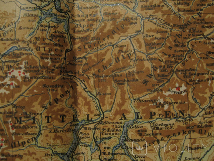 Альпы, 1901 г, 242х395 мм, атлас Meyer., фото №10