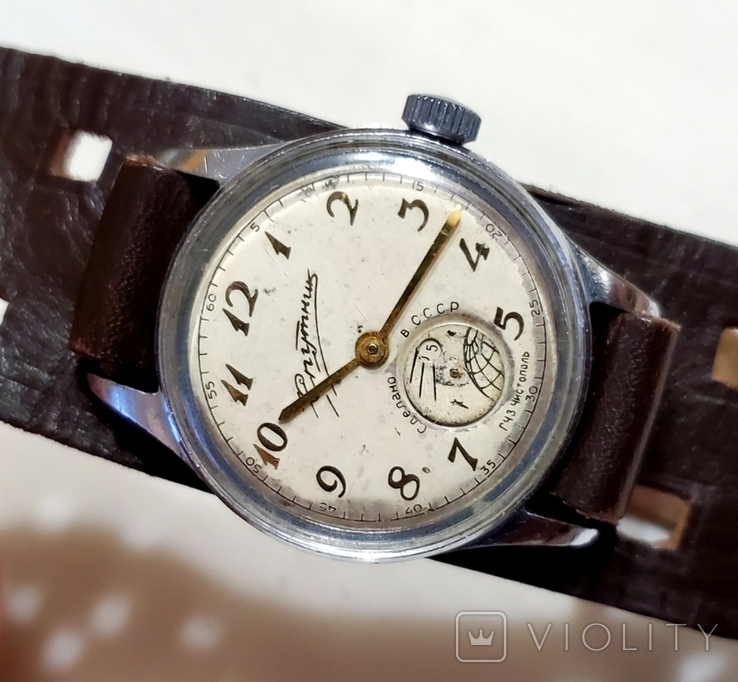 Watch Sputnik Chistopolsky, 1958, year of release, 4th quarter on a leather strap of the USSR., photo number 2
