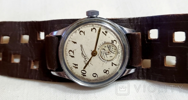 Watch Sputnik Chistopolsky, 1958, year of release, 4th quarter on a leather strap of the USSR., photo number 4