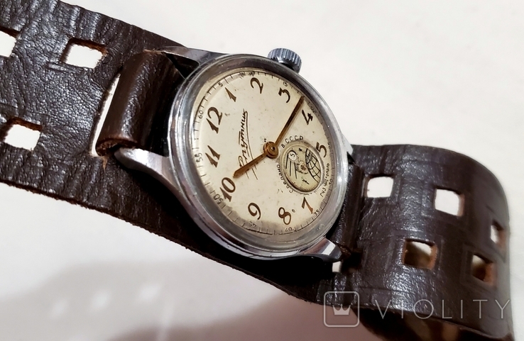 Watch Sputnik Chistopolsky, 1958, year of release, 4th quarter on a leather strap of the USSR., photo number 6