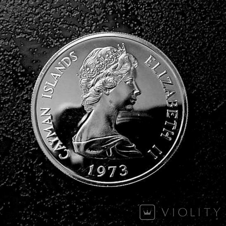5 долларов Каймановы острова 1973 PROOF серебро, фото №4