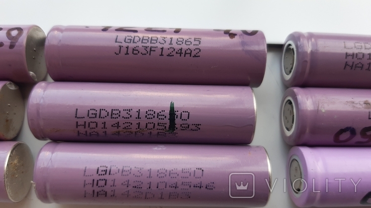Акумулятори, тип 18650 (фіолетові) 10шт., фото №6