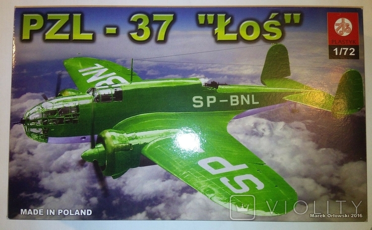 Збірна модель PZL-37A/B Los 1/72 Plastyk, фото №2