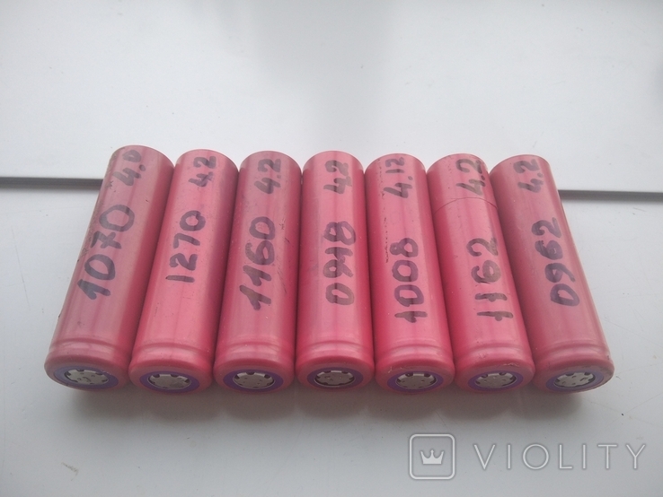 Акумулятори, тип 18650 (червоні) 7шт., фото №3