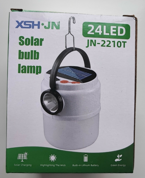 Ліхтар-лампа кемпінгова JN-2210T 24LED із сонячною панеллю, фото №2