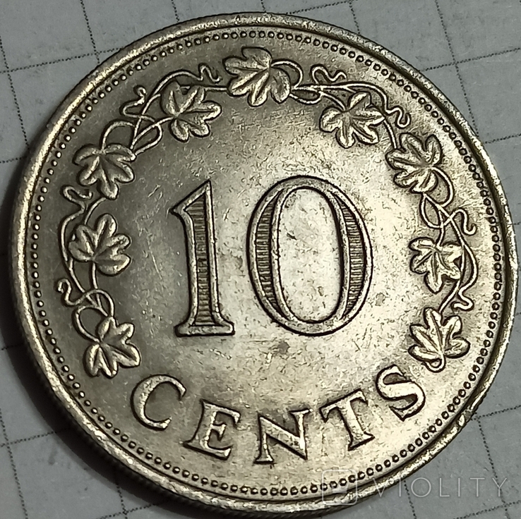Мальта 10 центов 1972, фото №2