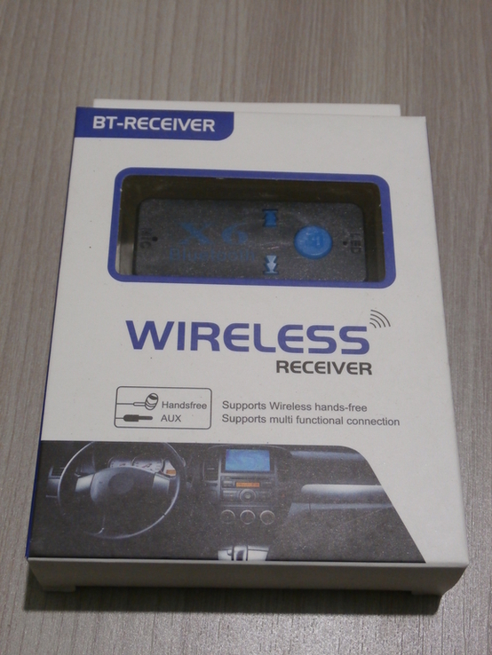 Адаптер автомобільний AUX Bluetooth X6 3.5мм Audio Stereo TF-card, фото №3