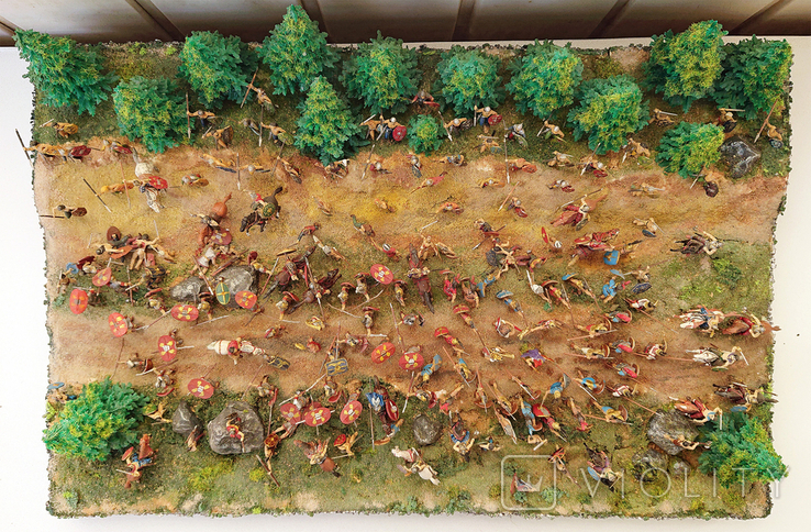 Диорама Битва в Тевтобургском лесу. Масштаб фигур 1:72, размер 46х30 см. Более 160 фигур., фото №8