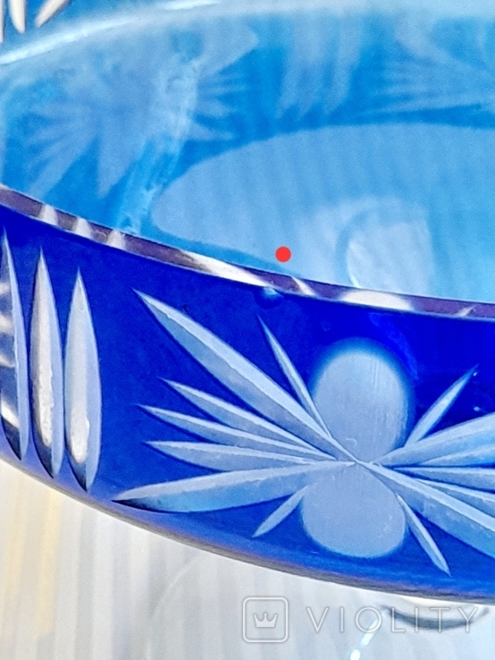 Большая хрустальная конфетница на фигурной ножке, фото №10