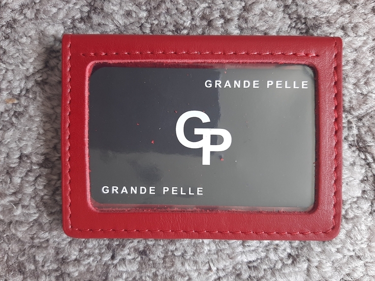 Обкладинка на ID паспорт автодокументи права Grande Pelle 100х70х10 глянцева шкіра червони, photo number 6