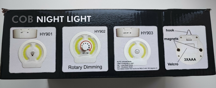 Світлодіодний світильник-лампа HY-901 на батарейках із магнітом, photo number 4