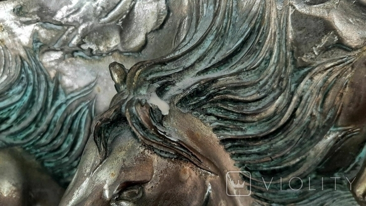 Рельфная Картина "Лошади" Автор Cristian R Arg.925 размер 44,5/28,5 см., фото №6