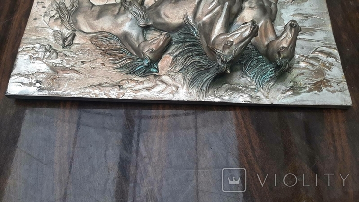 Рельфная Картина "Лошади" Автор Cristian R Arg.925 размер 44,5/28,5 см., фото №11