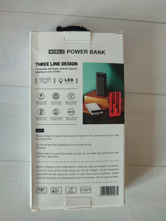 Павербанк Power Bank JHL10 з вбудованими кабелями 30000 mAh, numer zdjęcia 9