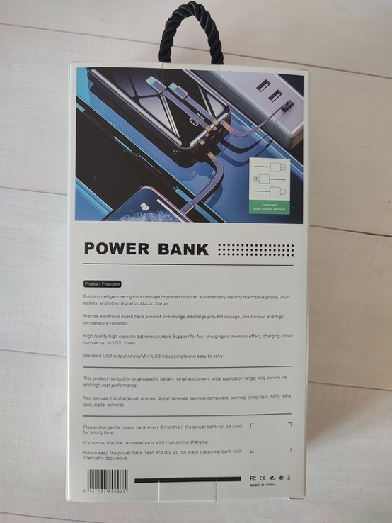 Павербанк Power Bank JHL10 з вбудованими кабелями, фото №3