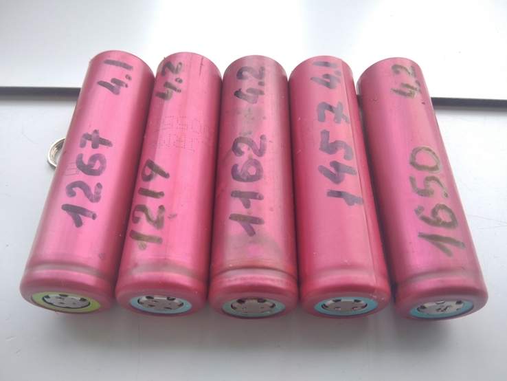 Акумулятори Li-Ion, тип18650, колір червоний, 5шт., фото №2