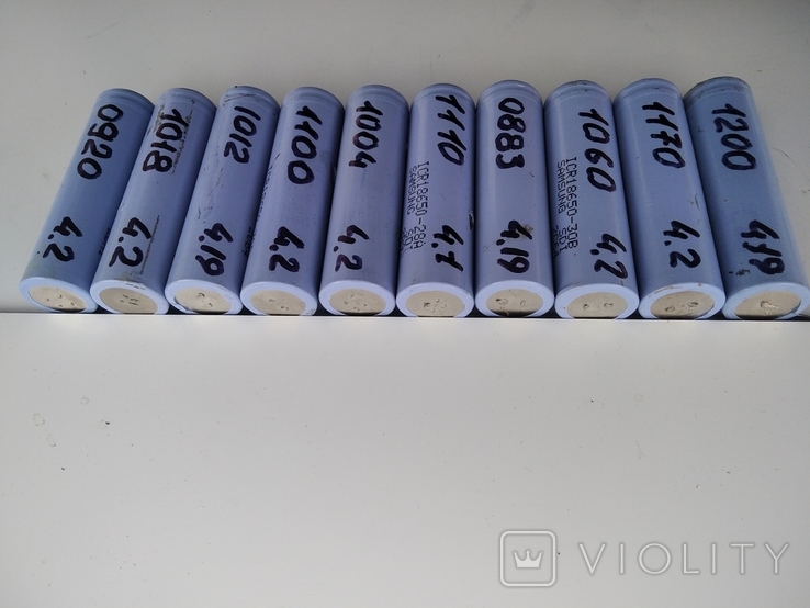 Акумулятори Li-Ion,тип18650,колір сіро-блакитний,10шт., фото №4