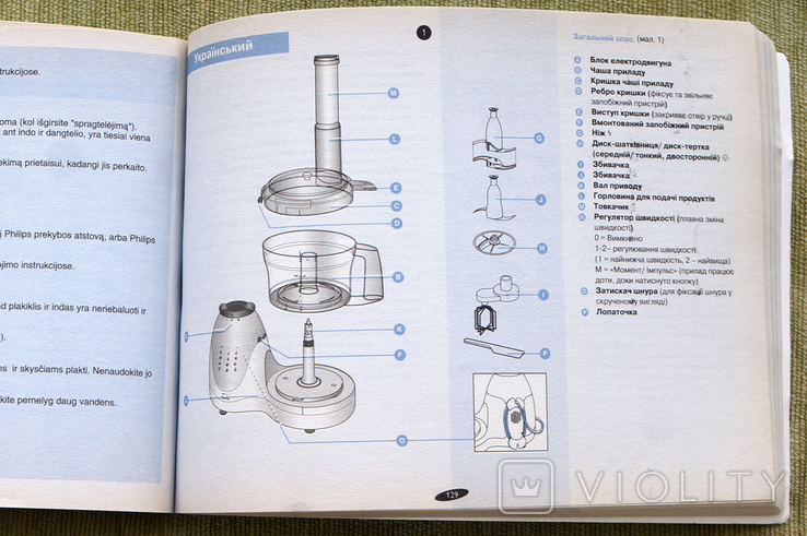 Інструкція на кухонний комбайн PHILIPS CUCINA HR 7720/6, фото №5