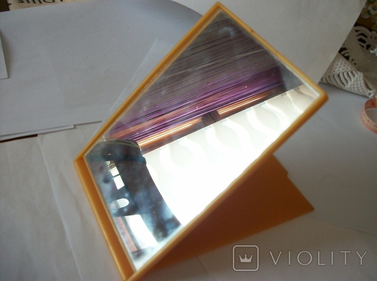 Зеркало, 11х17-см, прямоугольное с подставкой, пролежало, как новое, фото №2