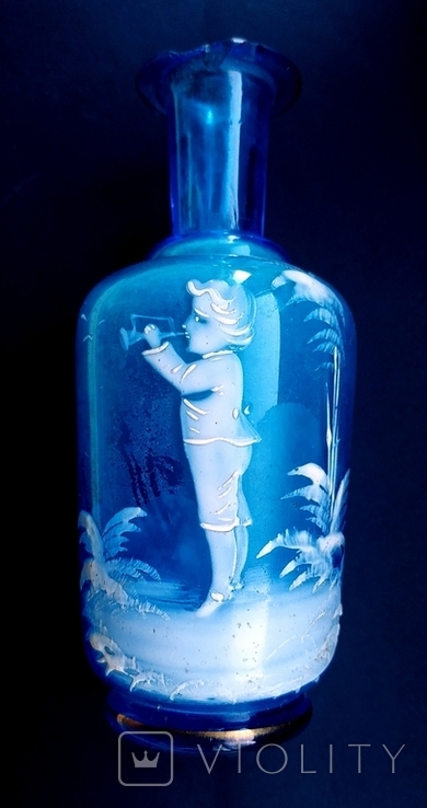 Флакон для парфумів. Старовинне розмальоване скло ХІХ сторіччя., фото №2