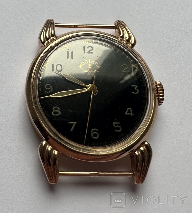 Золотые наручные мужские часы Москва (1-й МЧЗ им.Кирова), фото №2