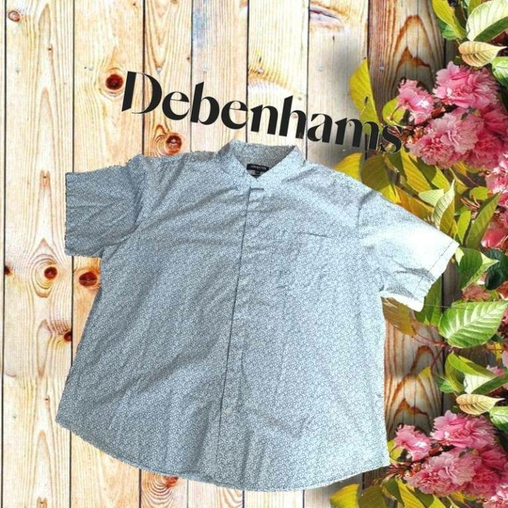 Debenhams Красивая мужская рубашка короткий рукав хлопок в принт 2XL, фото №3