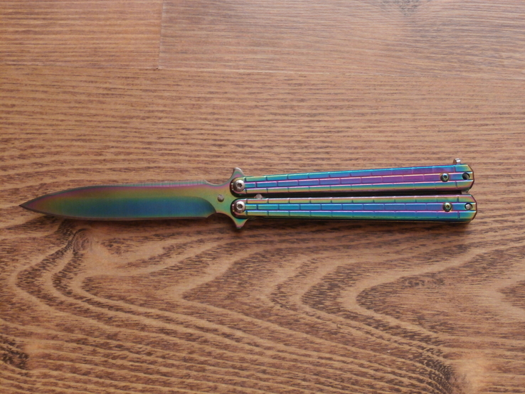 Нож балисонг бабочка Shaf A822 Цветной кирпич 22 см, фото №2