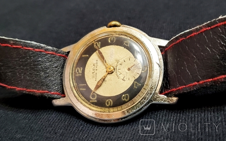 German watch Sada ancre rubis 15 in yellow mechanical case Germany, photo number 4