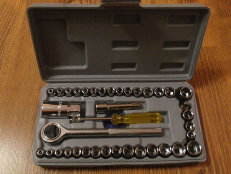 Набор торцевых головок с трещоткой AIWA 40 Pcs Combination,набор инструмента 40 предметов, фото №2