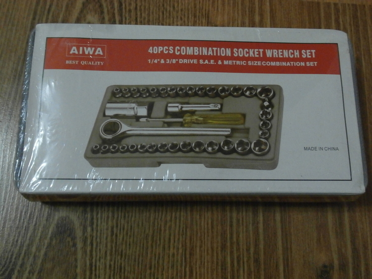 Набор торцевых головок с трещоткой AIWA 40 Pcs Combination,набор инструмента 40 предметов, фото №4