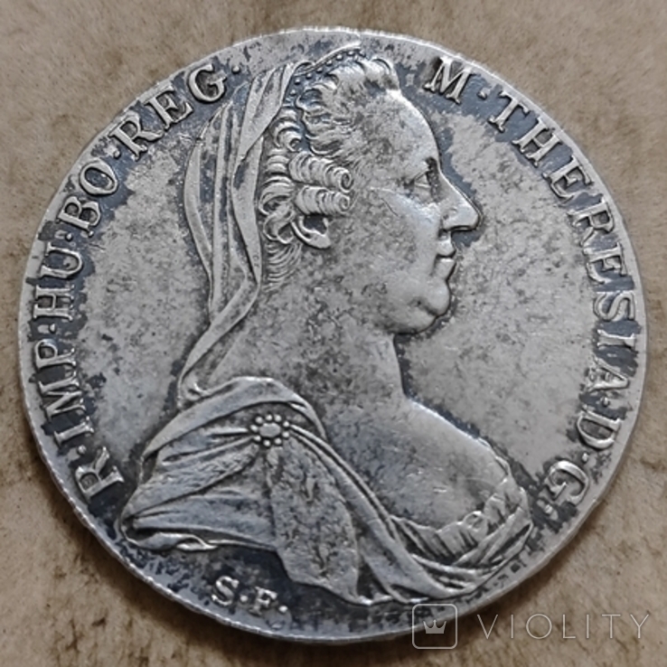 Талер Марії Терези 1780 р. Рестрайк 1865 р., фото №2