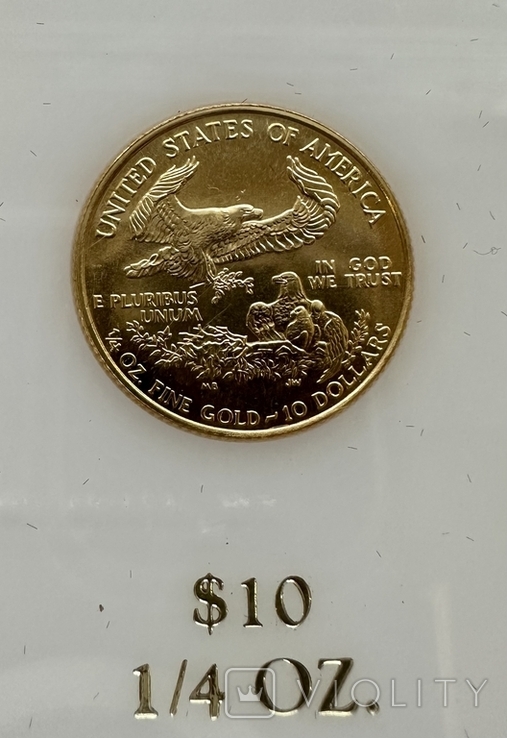 Набор из 4 монет 50;25;10;5 долларов 1994 года США, золото 62,74 грамма 917 ( 1,85 унции), фото №6