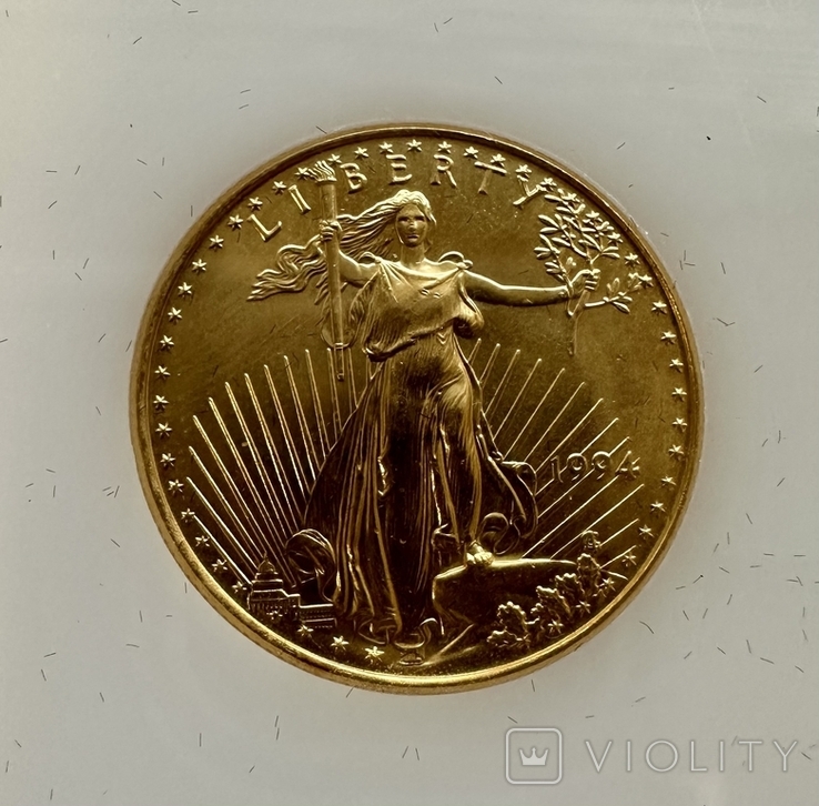 Набор из 4 монет 50;25;10;5 долларов 1994 года США, золото 62,74 грамма 917 ( 1,85 унции), фото №8