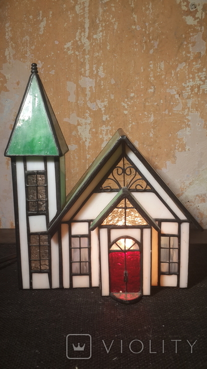 Настольный витражный светильник Домик Tiffany, фото №2